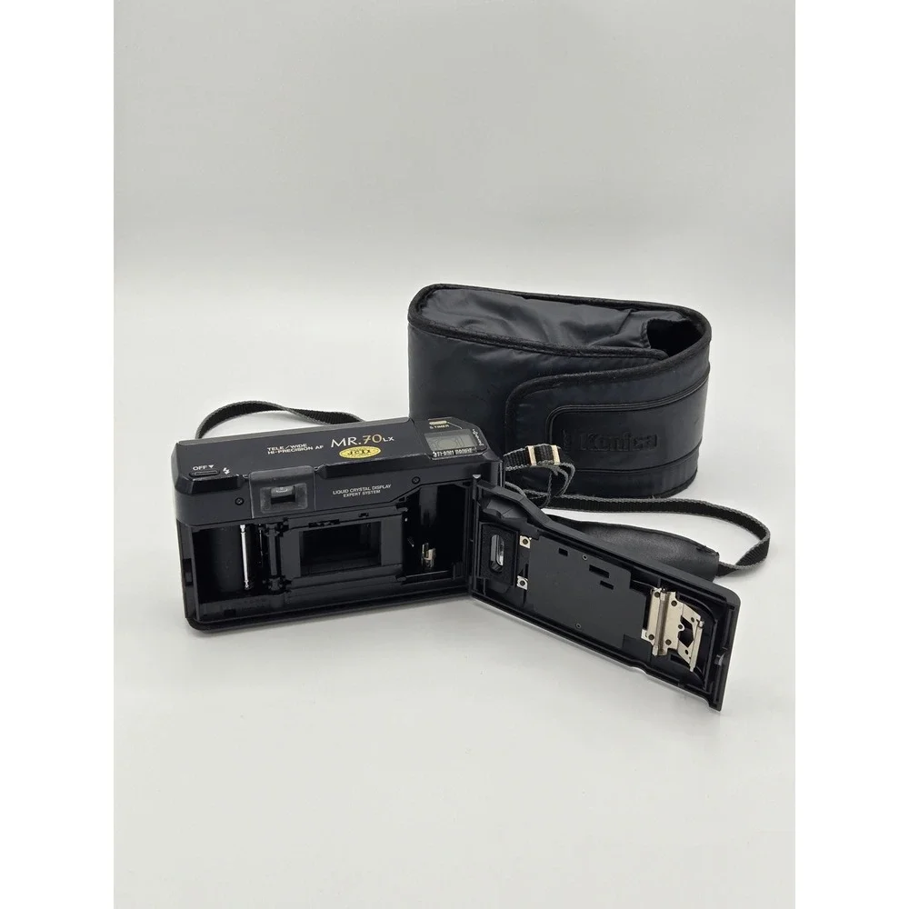 Vintage Konica MR. 70 LX Dual Lens Point & Shoot 35mm Film Camera‎ w/ Case